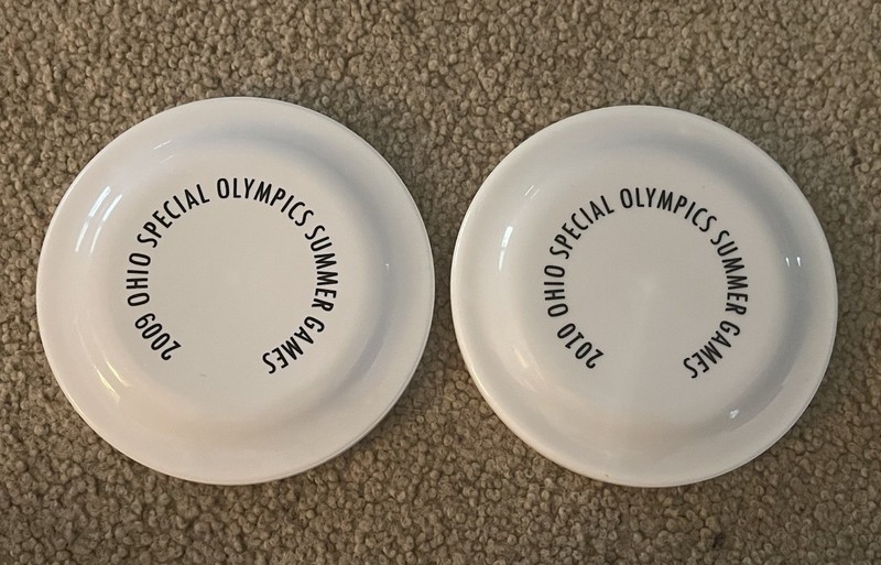 Lot of 2 Ohio Special Olympics Summer Games Frisbee - 2009 & 2010 - 5” - White