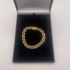 9ct Gold Double Link Bracelet. Fully Hallmarked. 8 Inches Long