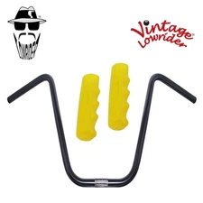 Original Lowrider 13" 22.2 D Handlebar Black 212 120mm Grips Sparkle/Yellow