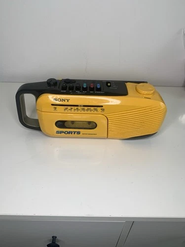 Sony Portable Sports Radio-Cassette Player CFM-101 Yellow Boombox Untested As-Is