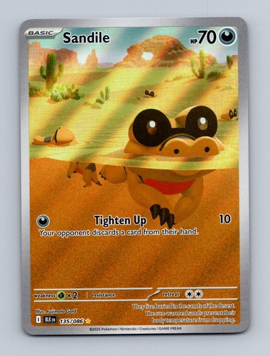 Sandile 135/086 Holo Illustration Rare Black Bolt Pokemon Near Mint
