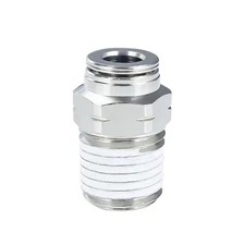 PN11-1/4-1/8 Push to Connect Metal Air Fitting, Male Straight - 1/4" Tube OD ...