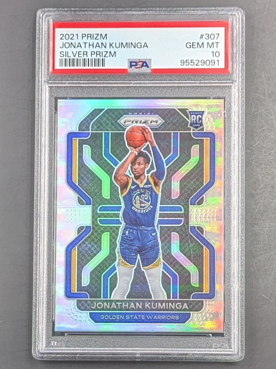 2021-22 Panini Prizm Jonathan Kuminga #307 Silver Prizm RC PSA 10