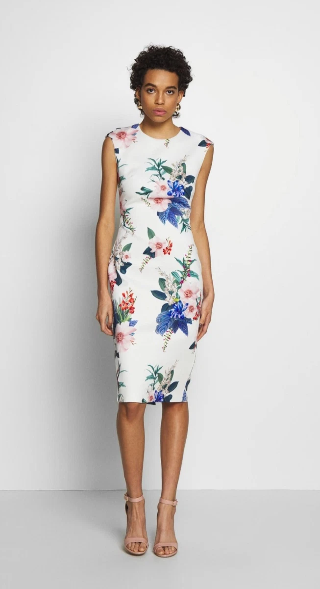 ted baker knee length dress Ted Baker Floral Print Knee-Length Dress w/ Tags - Black Dresses, Clothing - W3B112600