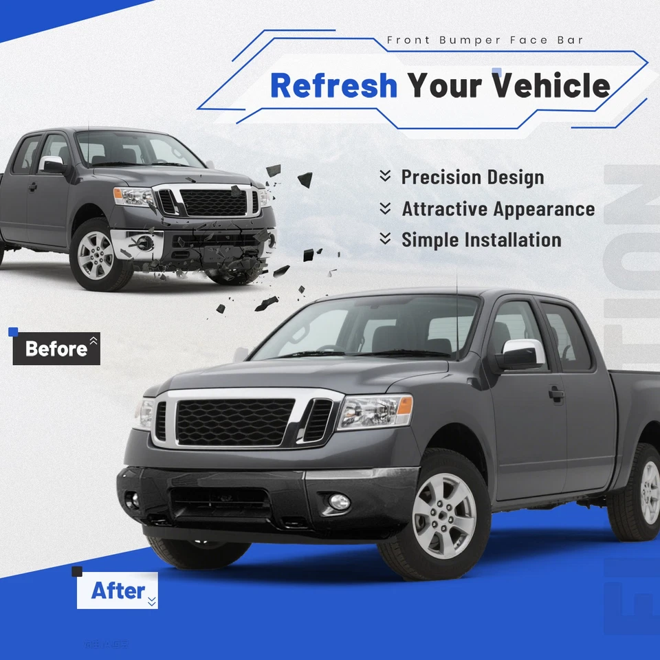 Front Bumper For Nissan Titan Armada 2004-2015 Steel For LE SE SV PRO-4X Models Foto 3 de 4