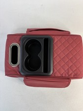 Car Armrest Cushion 5-in-1 Center Console Cover 2 Storage Bags Cup Holder Red