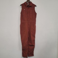Duluth Womens Heirloom Gardening Overalls Size L Brown Ripstop Herbalist Ethical
