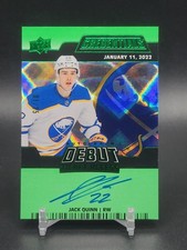 2024-25 Upper Deck Credentials Debut Ticket Access Green Auto /25 Jack Quinn Rc