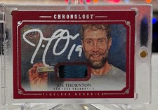 2019-20 Upper Deck Chronology Joe Thornton RED Canvas Masterpiece Patch Auto /15