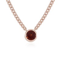 Cavill Indischer Granat Halskette 0,9Ct Rundschliff RoséGold Vermeil 925 Silber