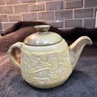 Mayan Aztec Desert Gold Frankoma Tea Pot with Lid Art Pottery 5 Cup 7”T X 4.5”W