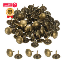 PATIKIL 100 Pcs Upholstery Tacks 0.35" x 3/8" Head Dia x 3/8", Bronze