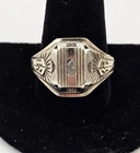 Vintage 1932 Herff Jones Sterling Silver 10K Gold Class Ring Size 12 - 11g