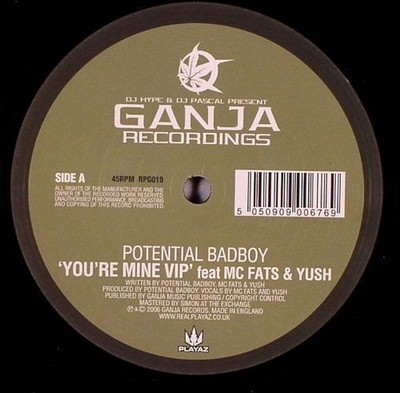 Potential Bad Boy Ft MC Fats - You're Mine 12  Vinyl Jungle Drum&Bass 2006 VG+