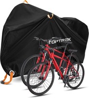 Toptrek Fahrradabdeckung Abdeckplane 2 FahrräDer 210D Oxford Wasserdicht Schwarz