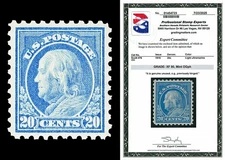 Scott 476 1916 20c Franklin Perf 10 Mint Graded XF 90 LH with PSE, PF CERTS