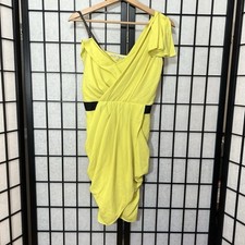 RACHEL Rachel Roy Elegant Yellow One-Shoulder Mini Dress Size 2