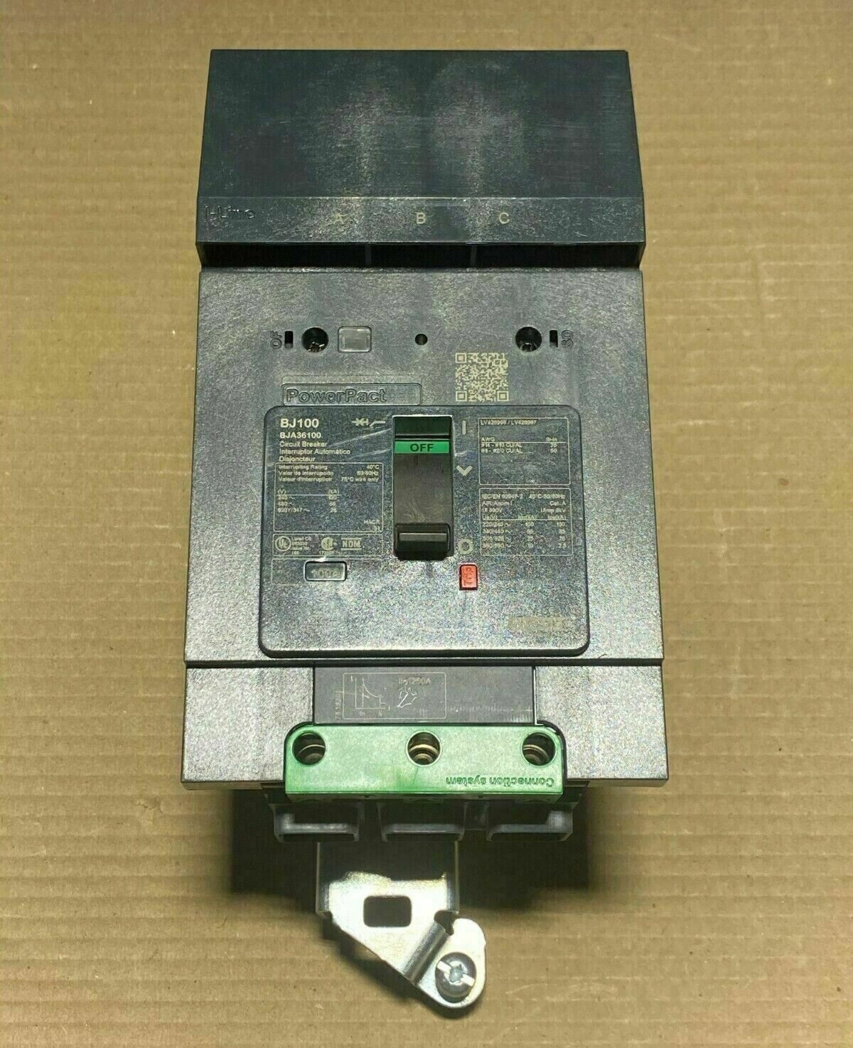 NEW Square D BJA BJA36100 3 Pole 100 Amp 600v I-Line Circuit Breaker NTO