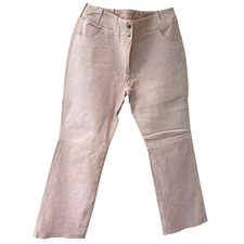Vtg Cervelle Pink Suede Leather Pants Flared Bootcut Soft Girl Women's Size 14