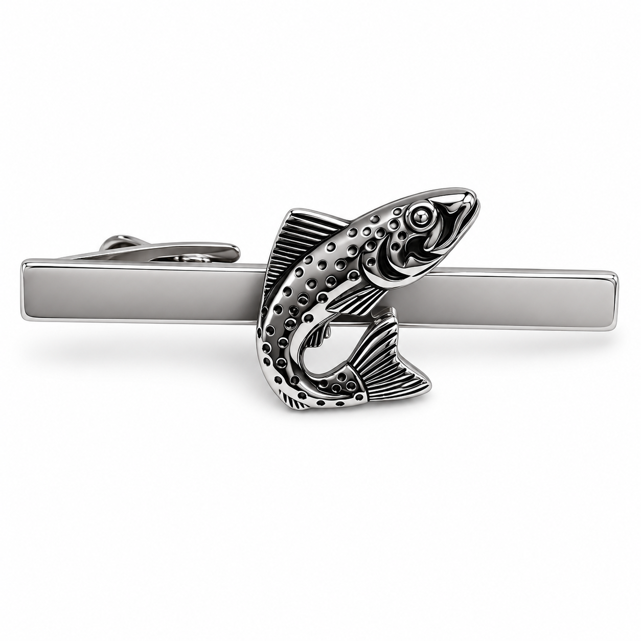Fish Tie Bar for Men – Onyx Art TB06 Premium Fish Tie Clip