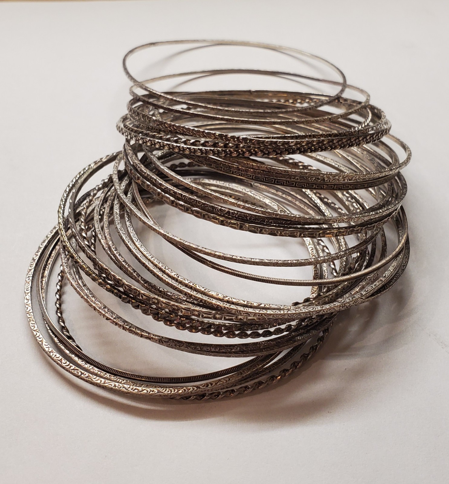 925 Sterling Silver Thin Stackable Bangles Bracel… - image 8