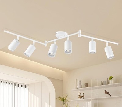 LED Deckenstrahler 6 Lampen, Deckenleuchte, Schwenkbar, GU10, Moderner Spot, ...