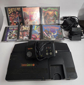 NEC TurboGrafx-16 System Console Bundle W/ 7 games TESTED/ WORKING Splatterhouse
