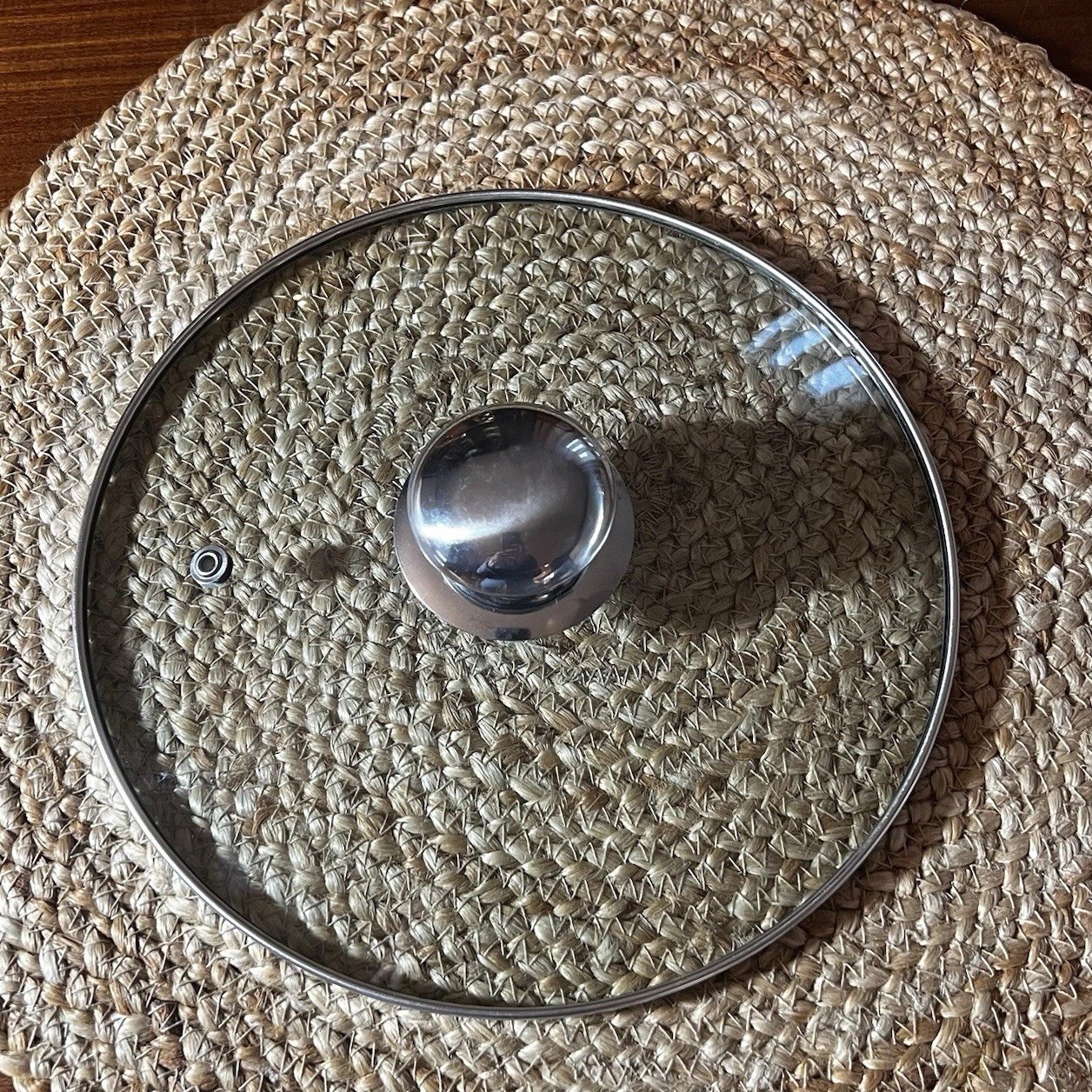 Glass/Stainless Steel Replacement Pot Lid w/Steam Vent Stainless Knob 8.75”