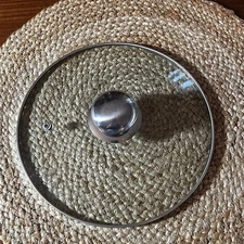 Glass/Stainless Steel Replacement Pot Lid w/Steam Vent Stainless Knob 8.75”