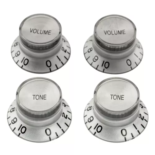 Musiclily Pro Silver Metric Guitar 2 Volume 2 Tone Knob For Epiphone Les Paul SG