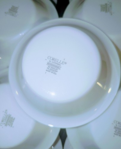 12 RARE Corelle Winter Frost White Cereal Bowls FLAT BOTTOM 6 1/8" Diameter - Picture 4 of 4