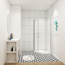 6mm ESG Glas Duschkabine Runddusche Duschabtrennung Dusche Viertelkreis