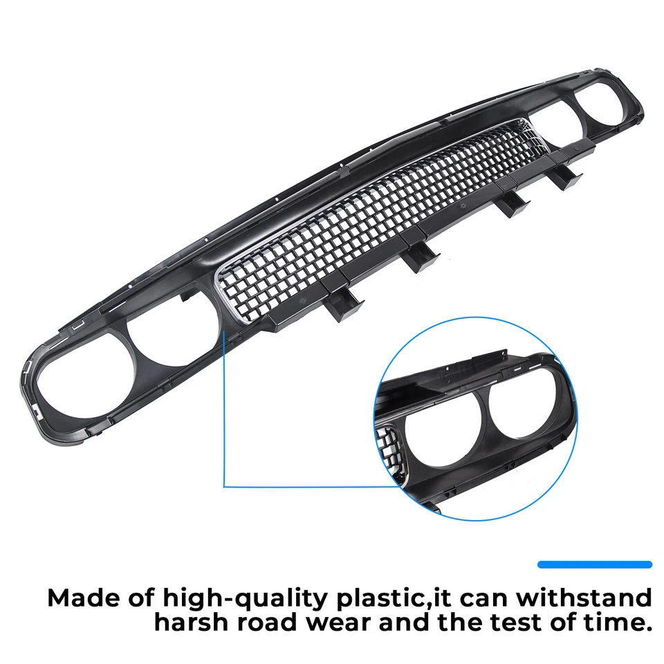 Parachoques delantero negro para Dodge Challenger 2008-2014 con moldura cromada Foto 4 de 4