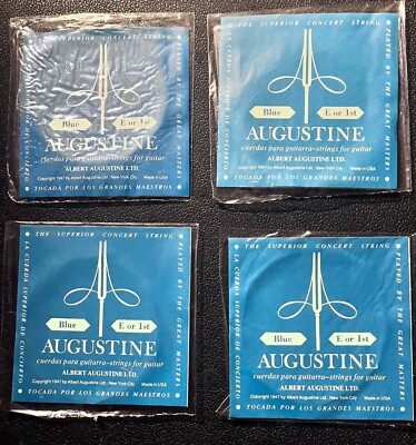 Augustine Blue E 1st String for Classical Guitar (pack of 4 strings)