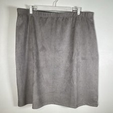 New W Lane Womens Silver Sueded Feel Texture A Line Skirt Size 20 BNWT SSi27WL2