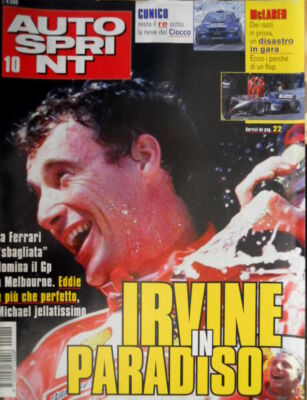 Autosprint 10 1999 Irvine in paradiso. McLaren un disastro in gara.  SC.56