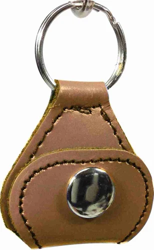 Leather Key Chain with Guitar Pick Holder & Picks