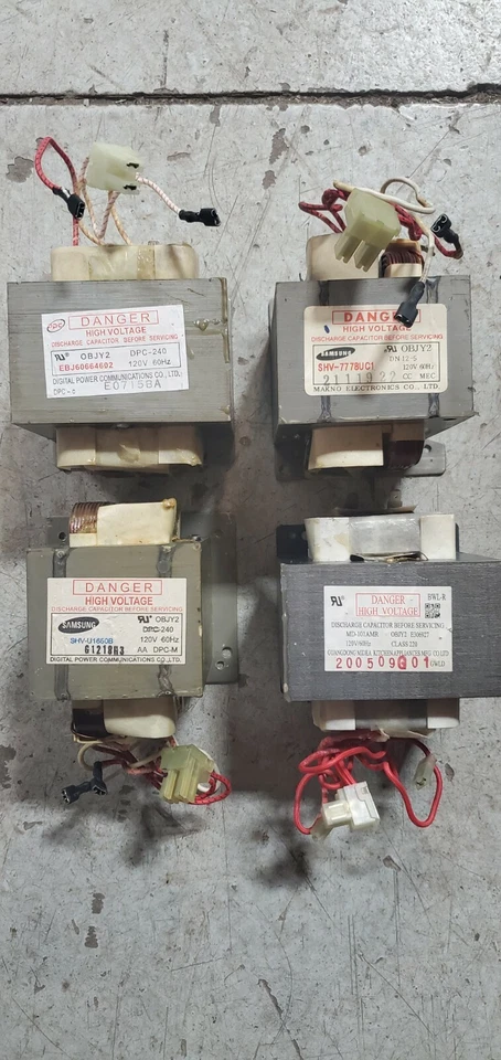 Paquete TRANSFORMADOR de alto voltaje para microondas PROBADO POR FABRICANTE DE EQUIPOS ORIGINALES Soldadura HV Power (LOTE DE 2) Foto 4 de 4