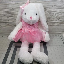 Dan Dee White Bunny Rabbit Pink Tutu Easter Ballerina Doll Floppy Ears Plush