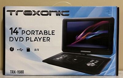 Trexonic 14  Portable DVD Player TRX-1580 W/Tilt Swivel LCD Screen USB AV Black