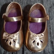Adorable Vintage Bronzed Toddler Girl Mary Janes Child Decorative Preserved Shoe