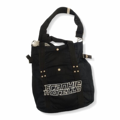 NWT FRANKIE MORELLO SHOULDER BAG, MEN'S BAG, MADE IN ITALY, BLACK, BRAND LOGO