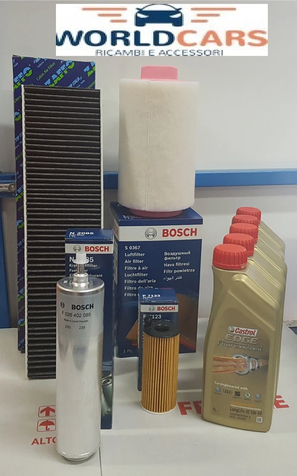 KIT TAGLIANDO 4 FILTRI BOSCH 5 LITRI LT CASTROL 5W30 MINI COUNTRYMAN 1.6 D