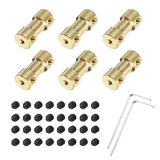 6pcs 2mm to 2mm Brass Shaft Coupling Joint Connector with Screws and Wrench