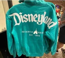 Disney Parks Disneyland Authentic Original Teal ZipUp Hoodie Adult 2024 Embroid