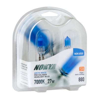 Nokya Arctic White Pro Halogen Headlight Bulbs 880 27w 7000K Stage 1 NOK6520 NEW