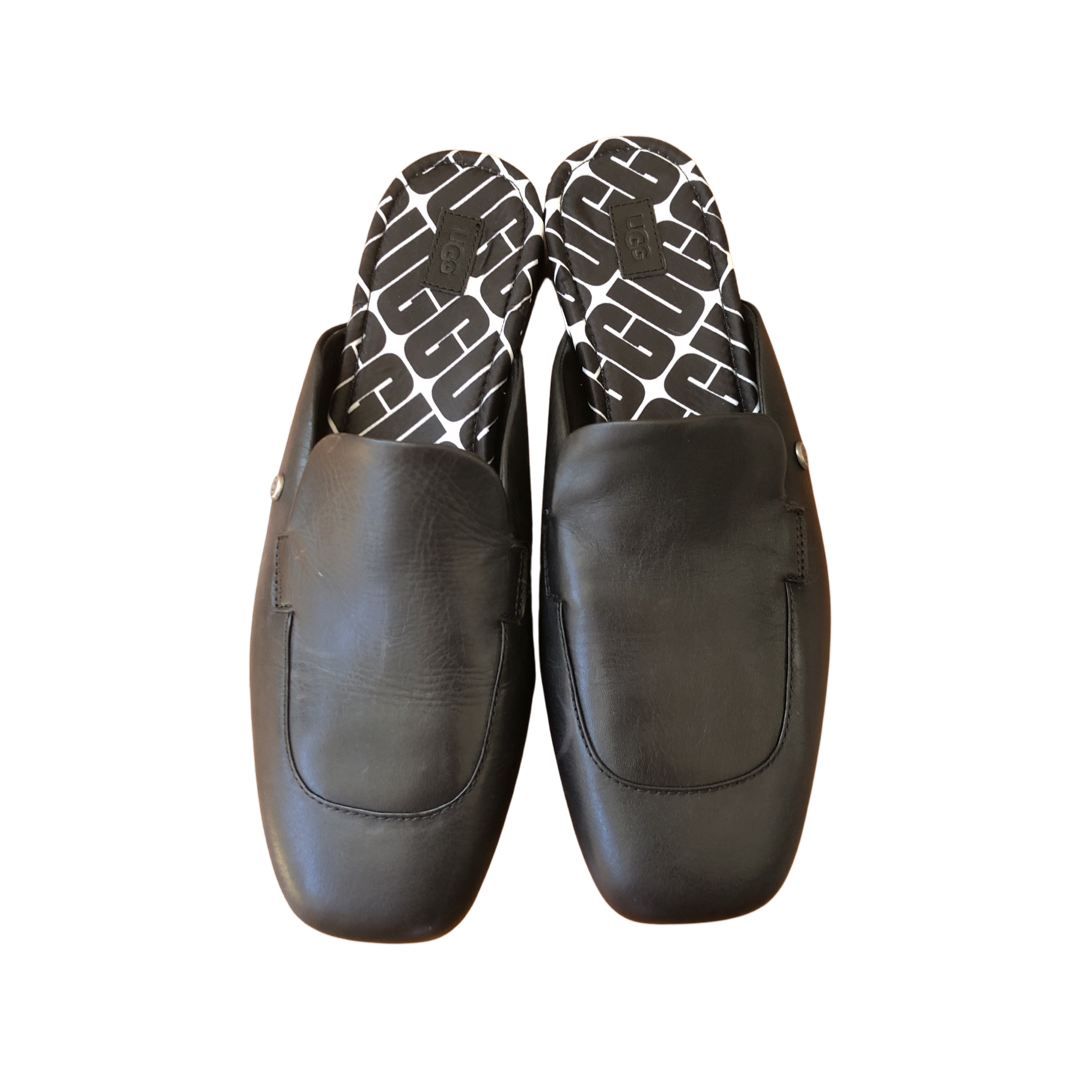 UGG Women's Janaya Mule Black Leather Shoes 1125052