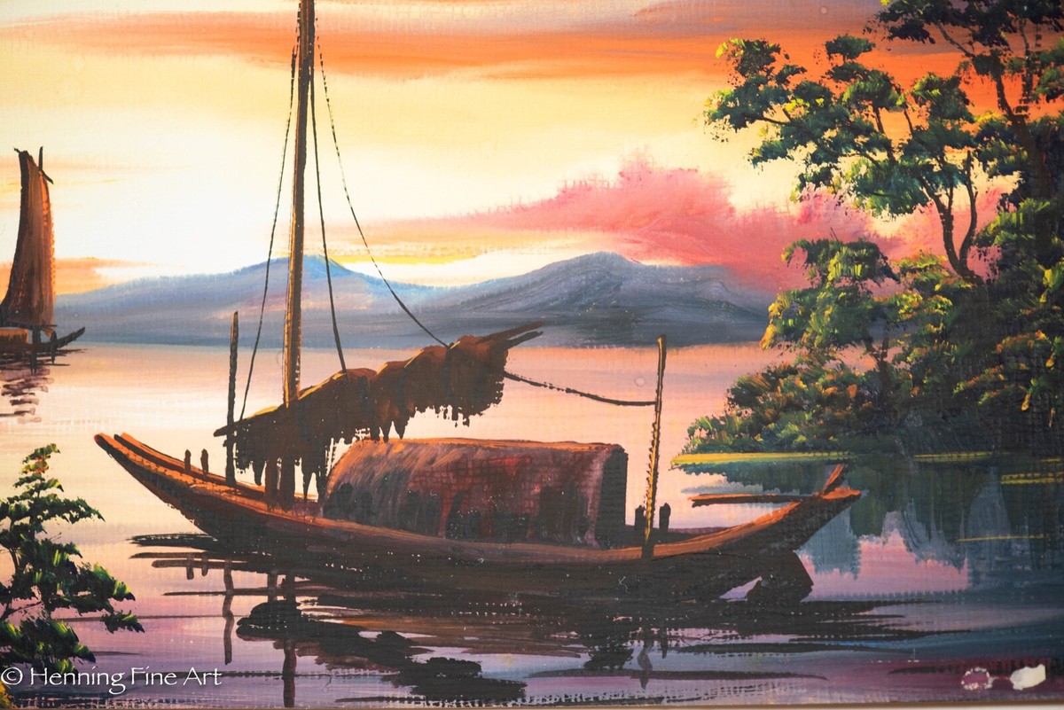 Beautiful Vintage Mid Century South East Asian Junk Boats