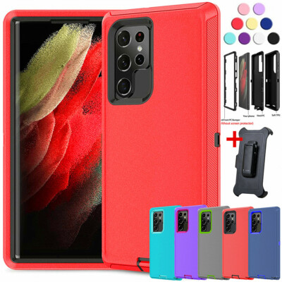 For Samsung Galaxy S22 S22+ Plus Ultra Shockproof Defender Hard Case W/Belt Clip