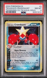 Pokémon Ex Magma vs Aqua 2004 Team Aqua’s Crawdaunt Holo 2/95 PSA 8
